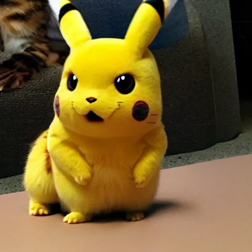 Image similar to half pikachu, half cat, baby animal, cute, adorable