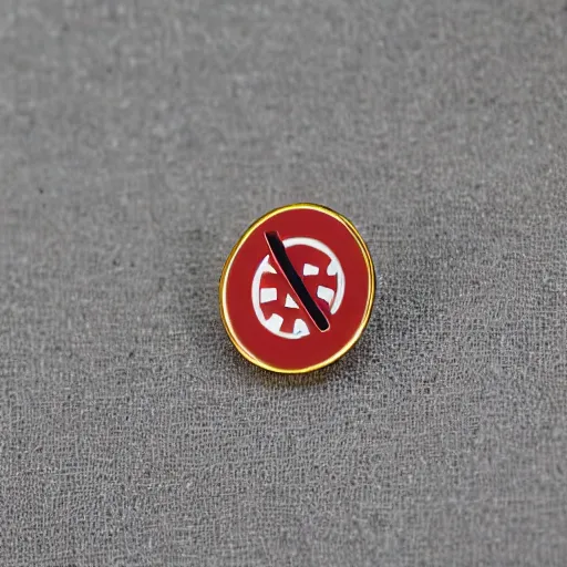 Image similar to minimalistic clean fire warning enamel pin