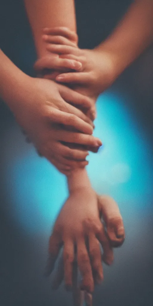 Prompt: a blurry closeup picture of skin gripped tightly, human bodies, hands, macro photography, long exposure photograph, surrealism, anamorphic bokeh, orange and cyan lighting, cinematic