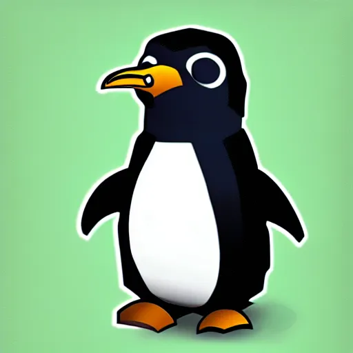 Prompt: Anthropomorphic cybertronic penguin