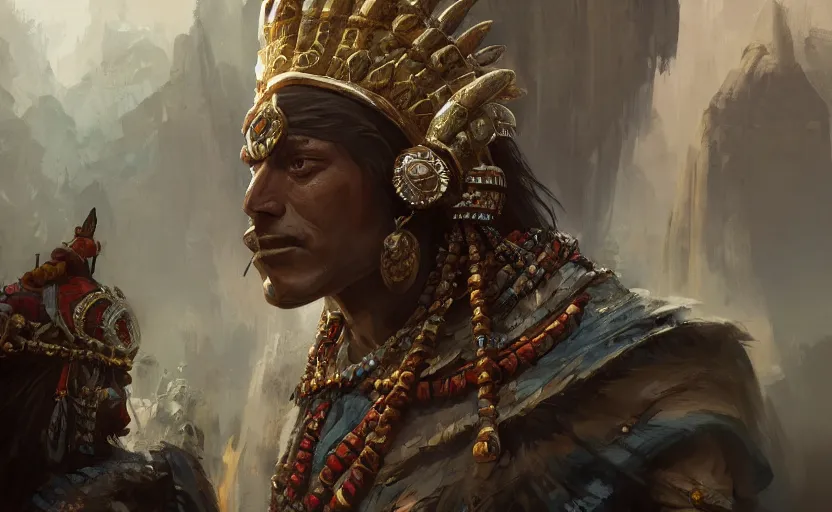 Image similar to aztec king being stoned by his people, game character concept art, close up high detailed, full perfect, detailed faces, symmetrical portrait, high detail, by craig mullins, peter mohrbacher, unreal engine, octane rendered, 8 k, dark beauty, trending on artstation