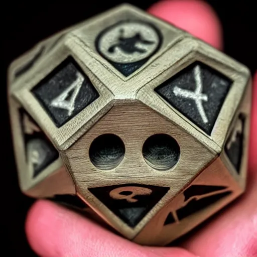 Image similar to a skeleton hand rolling a d 2 0, realistic photography, high detailed