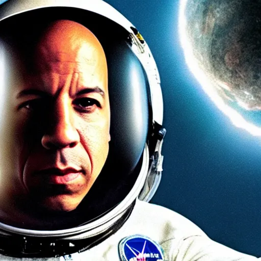 Prompt: Vin Diesel in astronaut suit in space