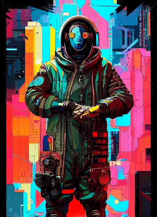 Prompt: cyberpunk soviet pilot by josan gonzalez splash art graphic design color splash high contrasting art, fantasy, highly detailed, art by greg rutkowski