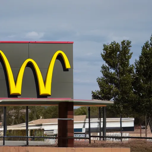 Image similar to a photo of a mcdonalds sign from far away, digital photography