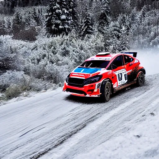 Image similar to rally cars racing through snow on a mountain, snowing fast image motion blur 8k