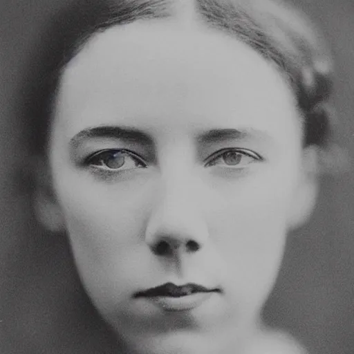 Image similar to victorian photograph of vanessa kirby, 1 8 9 0 s photography, 1 9 0 0, realistic face, symmetrical face, studio photograph, grainy, edwardian, old photo