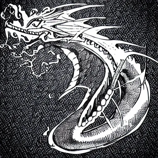 Image similar to “fire breathing dragon, manga style”