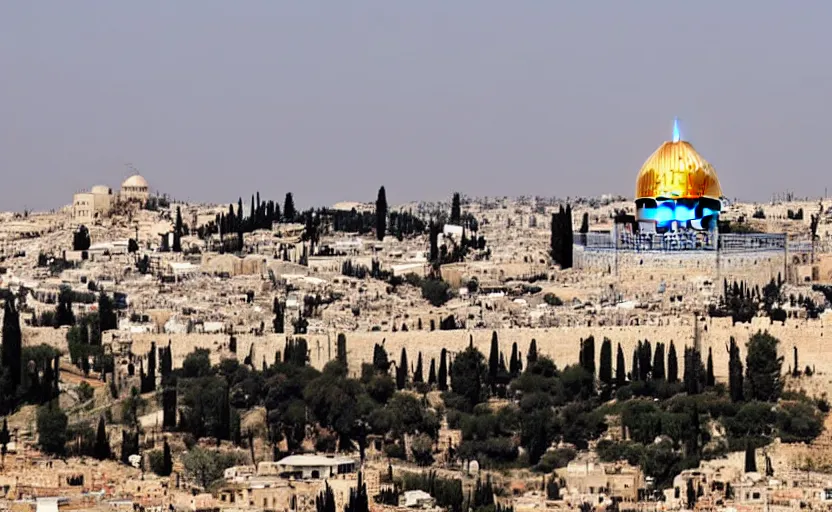 Prompt: a view of Jerusalem on mount zion