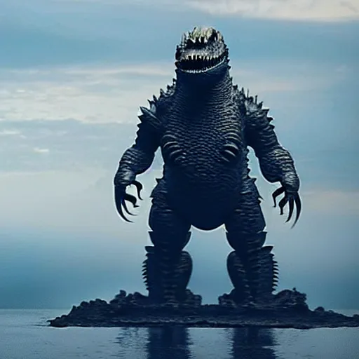 Image similar to a robot designed like godzilla