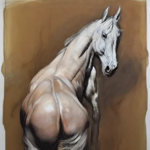 Image similar to creature concept of a horse human chimera by jenny saville