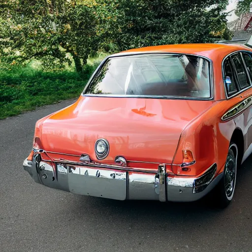 Prompt: shiny lard covering a vintage car