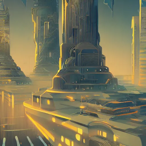 Image similar to futuristic city, illustration by petros afshar and christopher balaskas and marius borgeaud and kiliain eng, global illumination, ambient occlusion, 3 0 mm, well proportioned, highly detailed, rule of thirds, motion blur