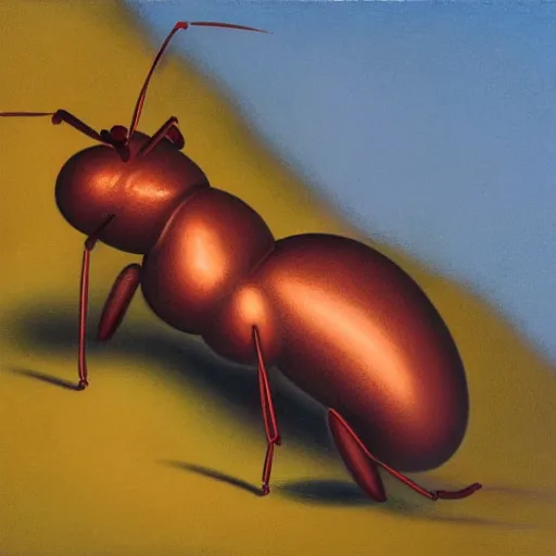 Image similar to a botero painting of a huminoid ant