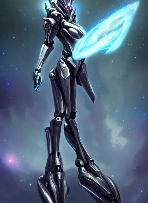 Image similar to cinematic goddess shot, cosmic sized perfectly proportioned stunning beautiful anthropomorphic robot mecha female dragon, nebula background, larger than galaxies, holding milky way in sharp claws, sleek silver armor, epic proportions, epic size, epic scale, ultra detailed digital art, furry art, macro art, dragon art, giantess art, warframe fanart, furaffinity, deviantart