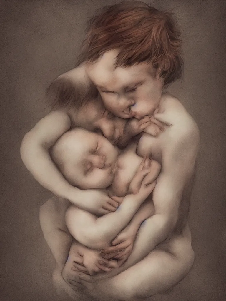 Image similar to tenderness by illustrators, blunt borders, rule of thirds