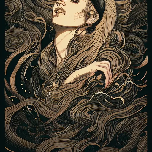 Image similar to mcbess illustration of a hand maiden, intricate complexity, by greg rutkowski, artgerm, ross tran, conrad roset, takato yomamoto, ilya kuvshinov. 4 k, beautiful, cinematic dramatic atmosphere