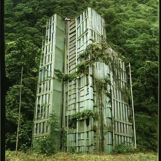 Image similar to a building in a rainforest by hans bellmer