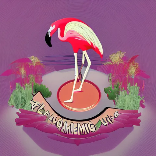 Prompt: the flamingo cafe, internetcore plunderphonic collage bandcamp album cover, meme trending on artstation