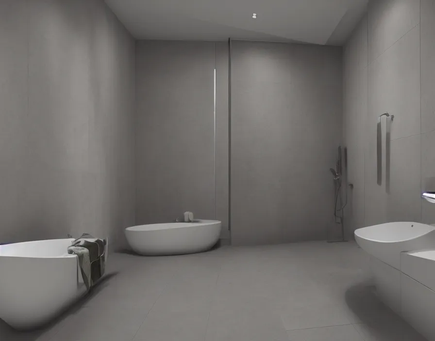 Image similar to bathroom of year 3 5 4 5, hyper realistic, digital art, octane render, unreal engine