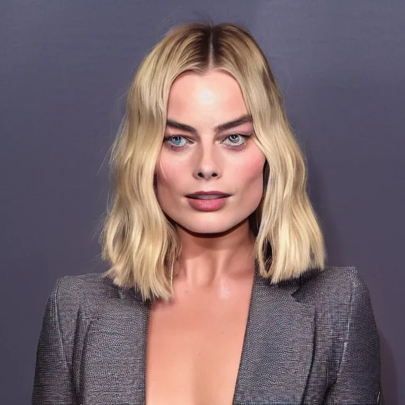 Image similar to Margot Robbie wearing a short and a t-shirt, ultra realistic, 8K resolution, detailed,