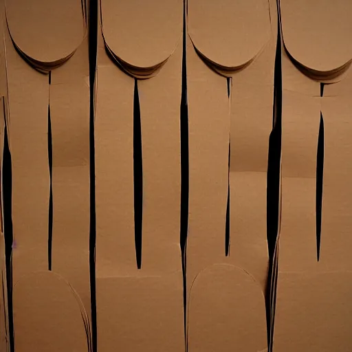 Image similar to tentacles made of brown corrugated cardboard, cut out of cardboard, realistic photography, fantasy