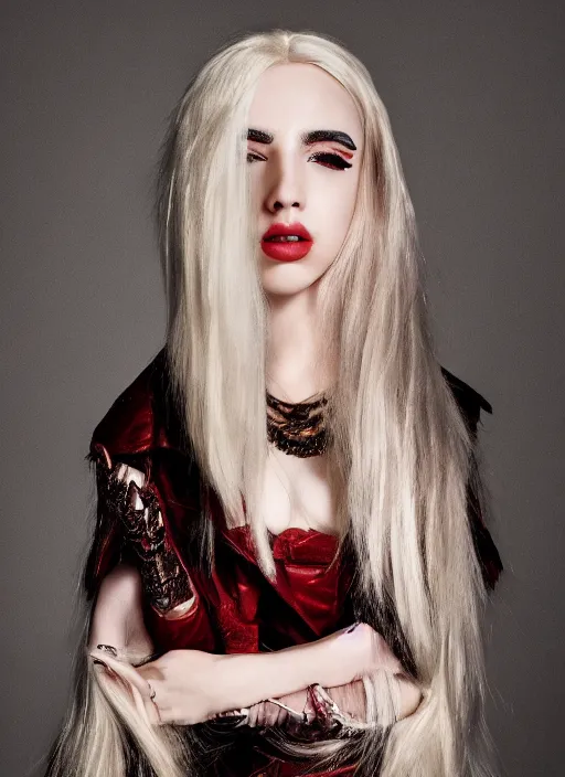 Prompt: ava max photoshoot by nick knight, vogue magazin, intricate, canon, highly realistic. high resolution. highly detailed. dramatic. 8 k. 4 k.