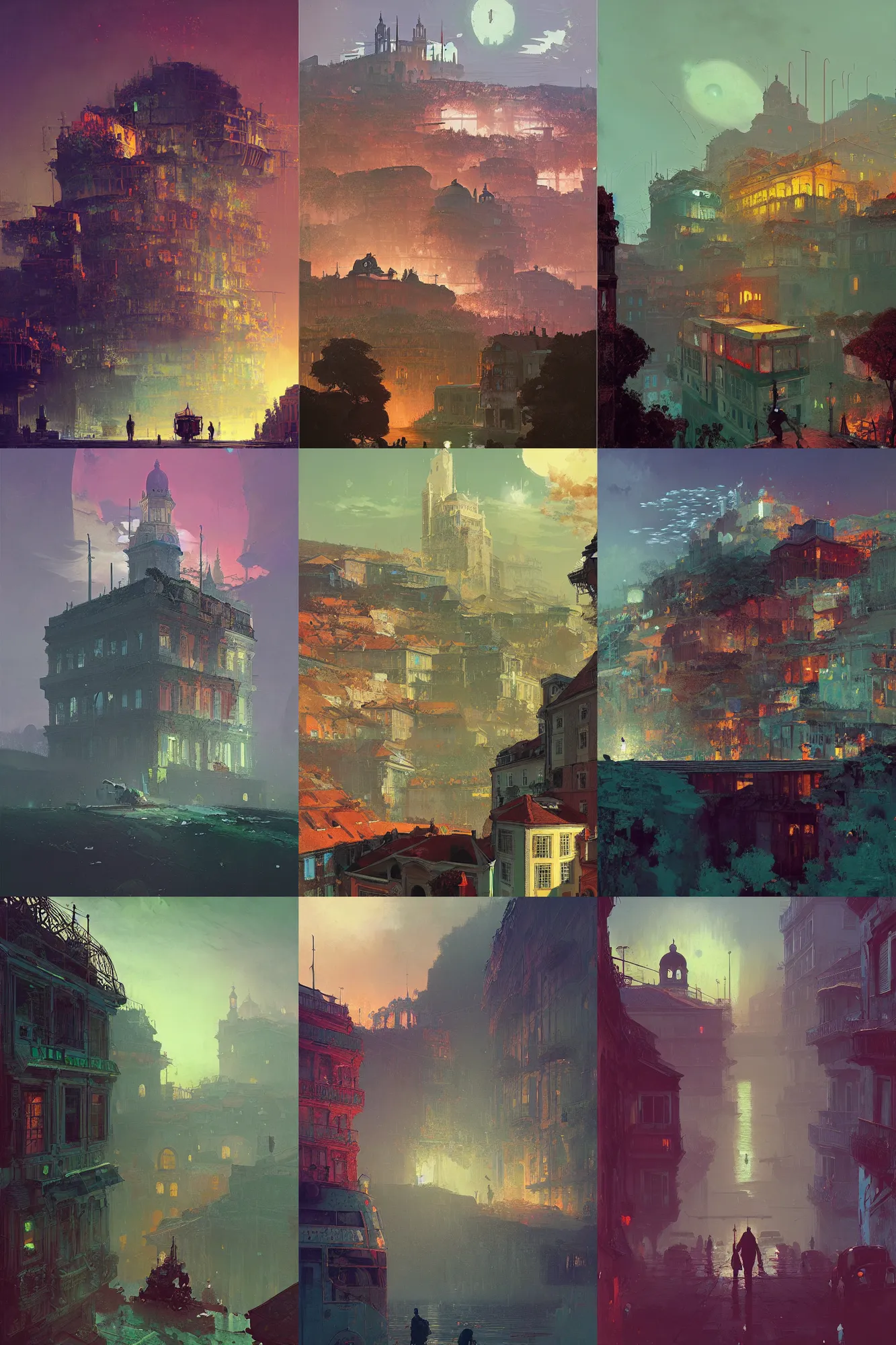 Prompt: extremely hyperdetailed The City of Lisbon by Beeple grimshaw thomas cole ismail inceoglu winslow homer greg rutkowski gerald brom marc simonetti simon stalenhag anton fadeev donglu yu