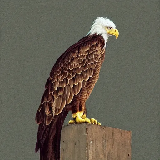 Image similar to eagle, bald, realistic, perched