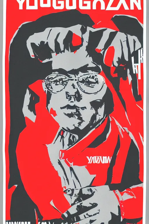 Image similar to yung lean poster, soviet propaganda poster