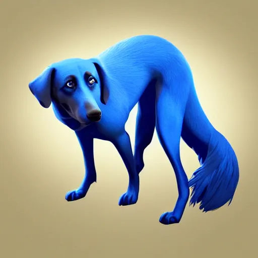 Image similar to blue dog, stock photo, digital art, artstation