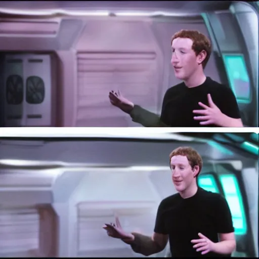 Prompt: Mark Zuckerberg as the Borg Queen in Star Trek