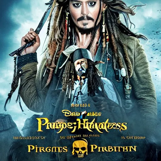 Prompt: tom hiddlestone replacing johnny depp in the lead role in pirates of the caribbean ( 2 0 2 4 ), movie poster