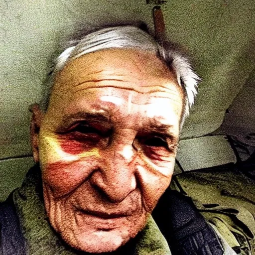 Image similar to the last selfie of the last surviving ukrainian in a nuclear war