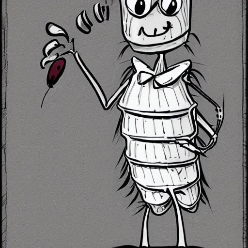 Prompt: cockroach character, lonely toons style