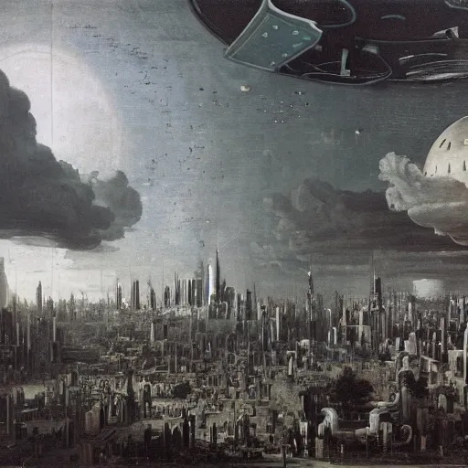 Prompt: planetary city by ansel adams and bernardo bellotto