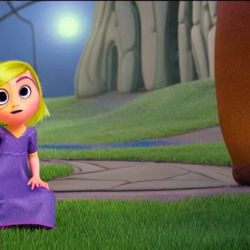 Prompt: a film still of a little witch in inside out ( 2 0 1 4 )