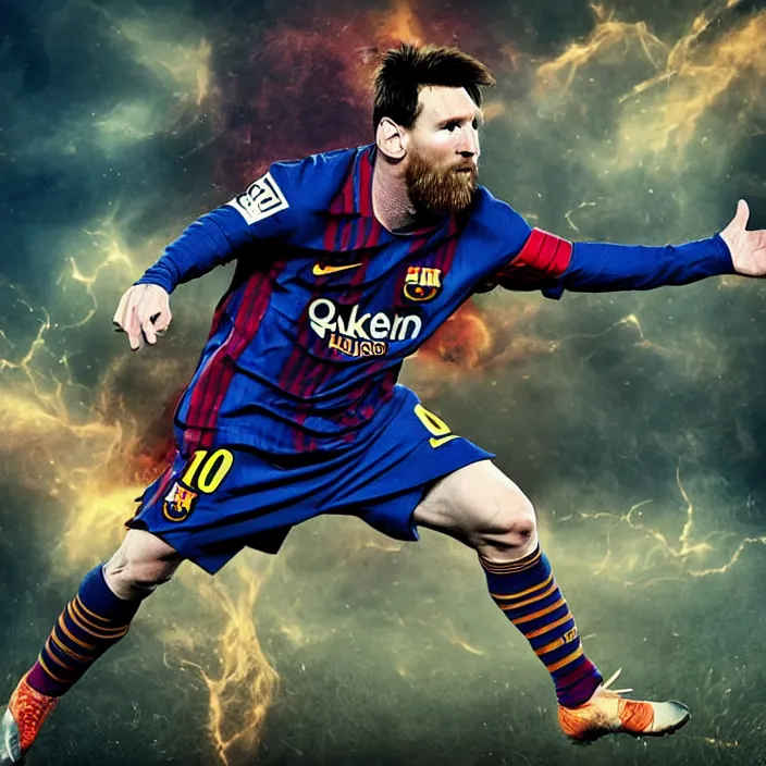 Image similar to lionel messi as a minotaur, gorgeous art, epic, 8 k,