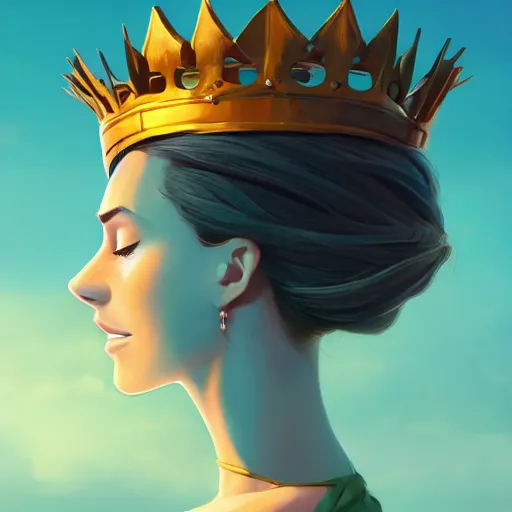 Image similar to face icon stylized minimalist tall girl with long hair and a crown on her head, loftis, cory behance hd by jesper ejsing, by rhads, makoto shinkai and lois van baarle, ilya kuvshinov, rossdraws global illumination,