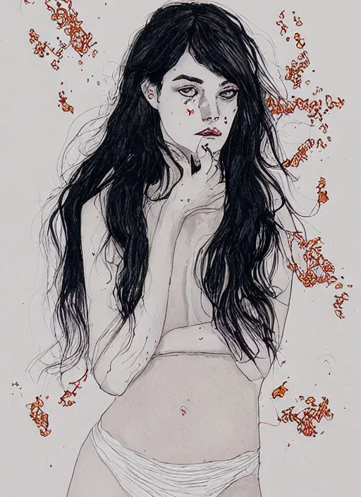 Image similar to a portrait of amber by kaethe butcher and moebius