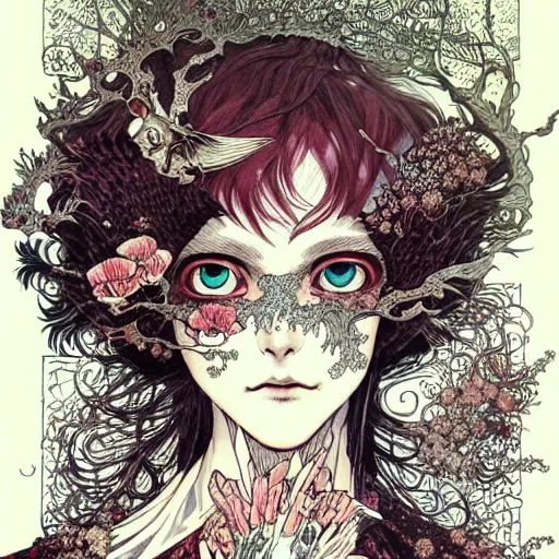 Image similar to prompt: Portrait painted in Frank frazzeta style drawn by Vania Zouravliov and Takato Yamamoto, inspired by Fables, intricate acrylic gouache painting, high detail, sharp high detail, manga and anime 2000