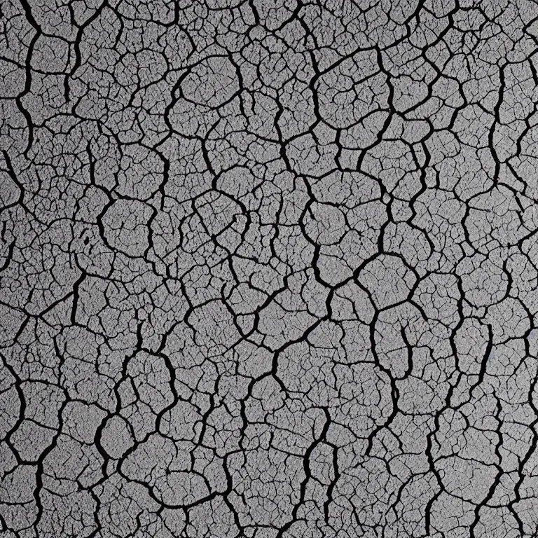 Image similar to a detailed pen and ink line - art drawing of a dry cracked desert surface as viewed from above. clean lines, mm, svg. technical