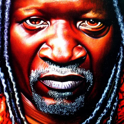 Image similar to portrait of alpha blondy by deodato, very detailed, 4 k