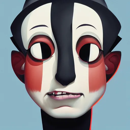 Image similar to face icon stylized minimalist beetlejuice, loftis, cory behance hd by jesper ejsing, by rhads, makoto shinkai and lois van baarle, ilya kuvshinov, rossdraws global illumination