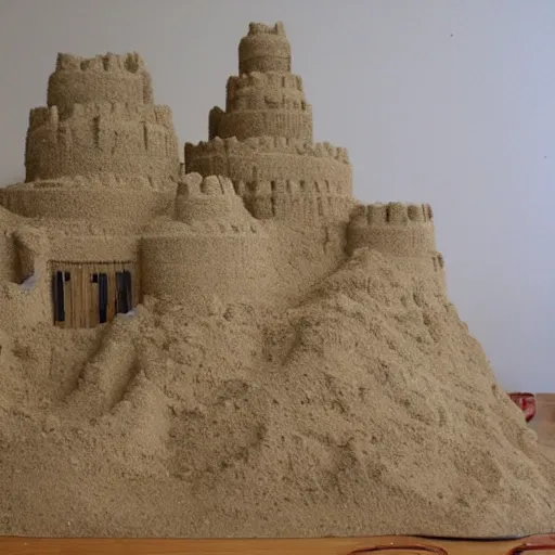 Prompt: the shire as a sandcastle