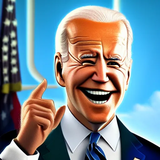 Image similar to joe biden on meth as seen in award winning animated pixar movie 4k octane render