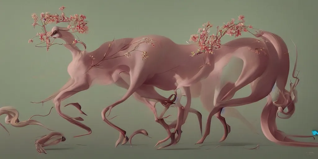 Image similar to breathtaking delicate painting creatures, by hsiao - ron cheng, bizarre compositions, many exquisite detail, pastel colors, 8 k