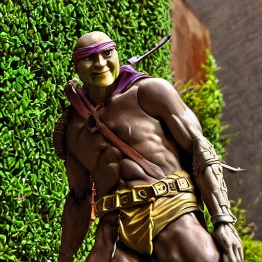 Image similar to donatello from the teenage mutant ninja turtles sculpted by donatello the renaissance artist