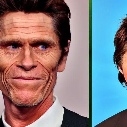 Prompt: youthful combination of willem dafoe and Christian bale, 4K, photorealistic, candid