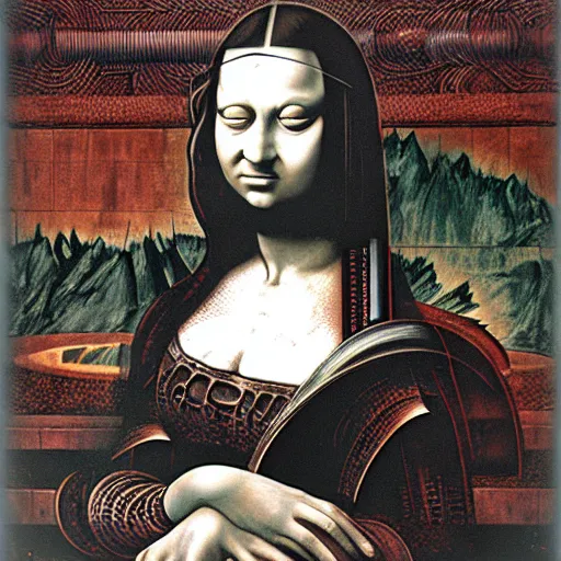 Image similar to giger, h. r. - monalisa in the style of giger, h. r. by giger, h. r.